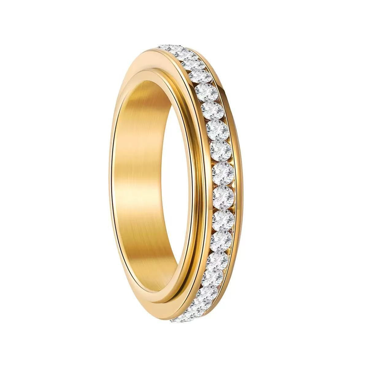 Women's & Men's Couple Rotating Decompression Titanium Steel High-grade Light Rings