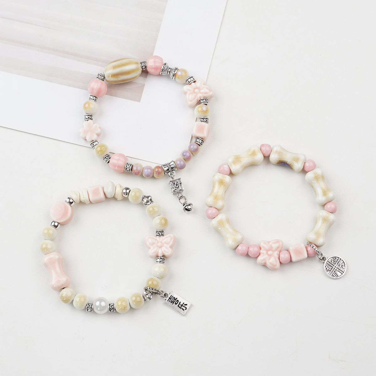 Ceramic Puppy Bone Artistic Fashion Chinese Single Bracelets