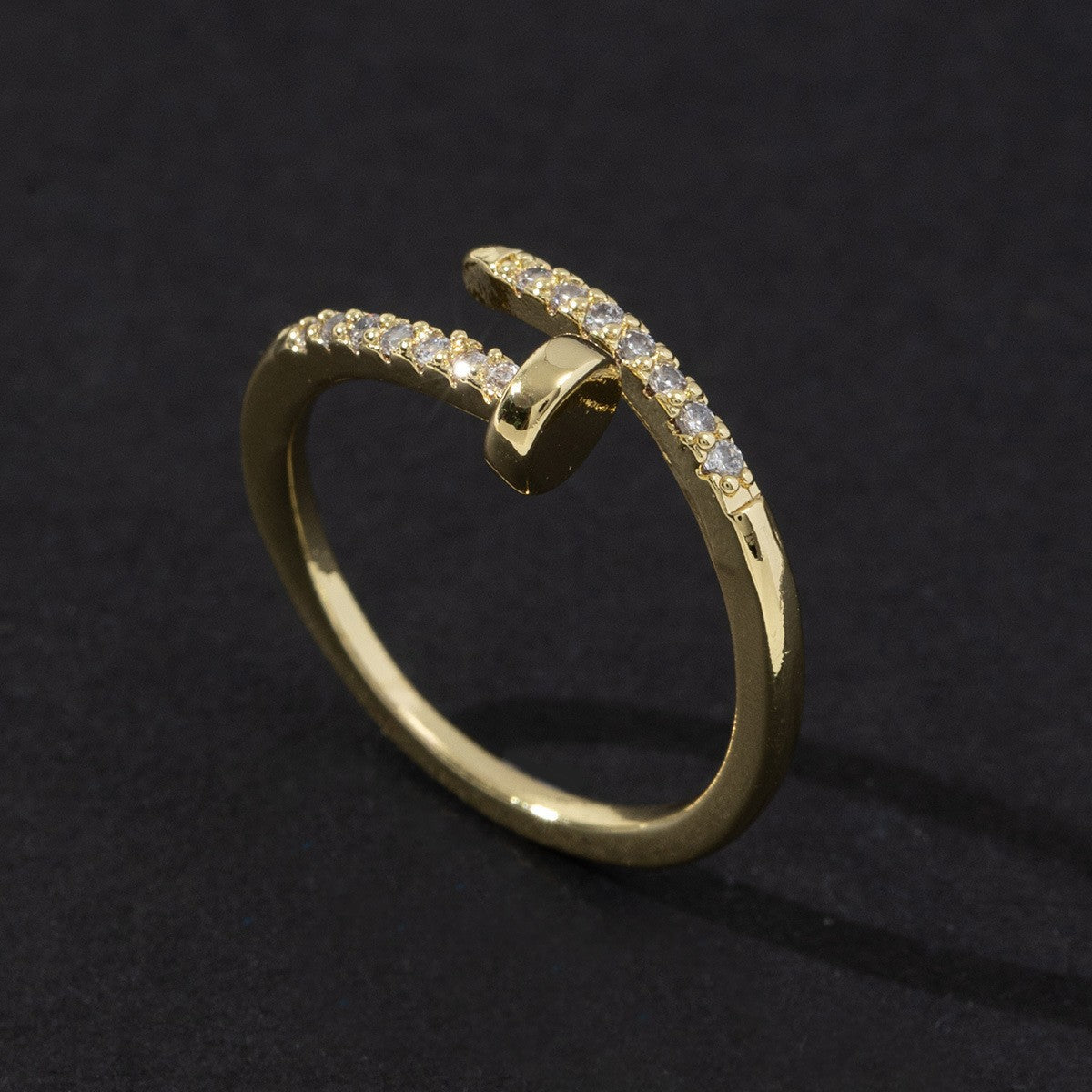 Cute Open Fashion Zircon Female Simple Ring