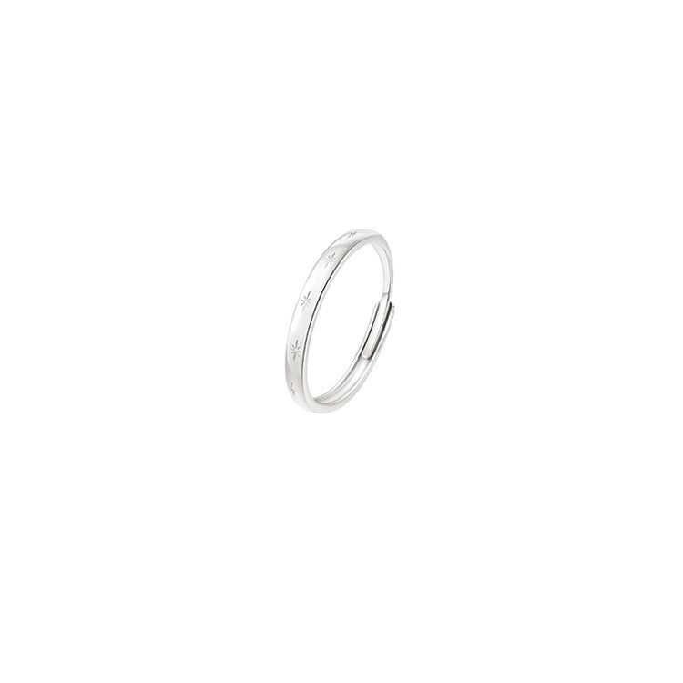 Women's & Men's Couple Pure Sier Simple Frosted Light Luxury Holiday Ring