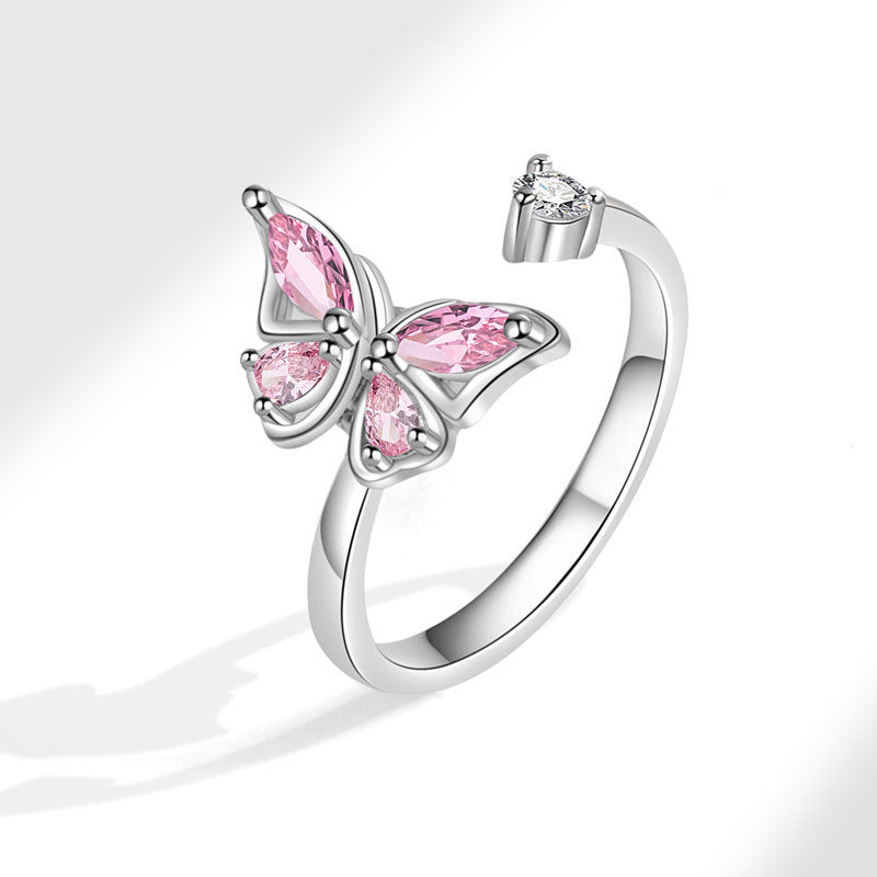 Rotatable Butterfly Female Cold Wind Niche Opening Ring