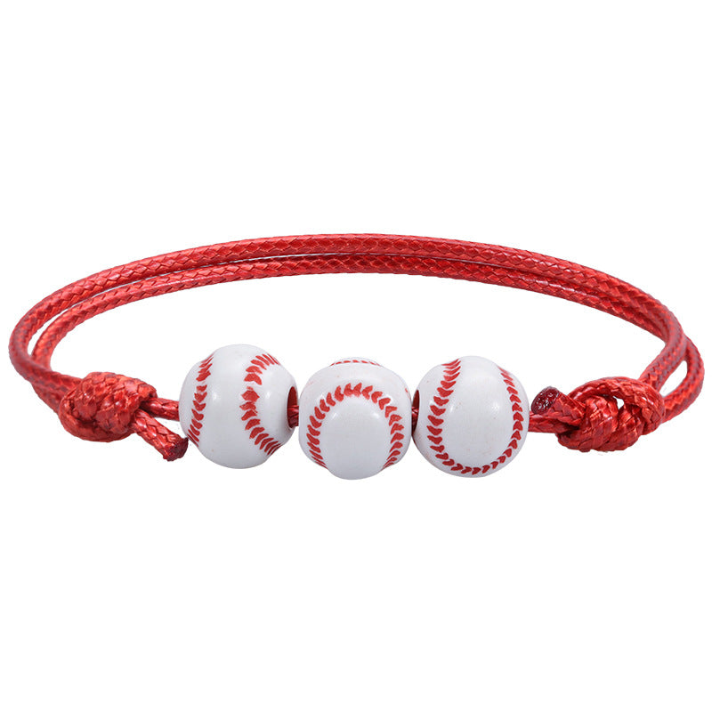 Basketball Baseball Wax Line Woven Softball Tennis Rugby Bracelets