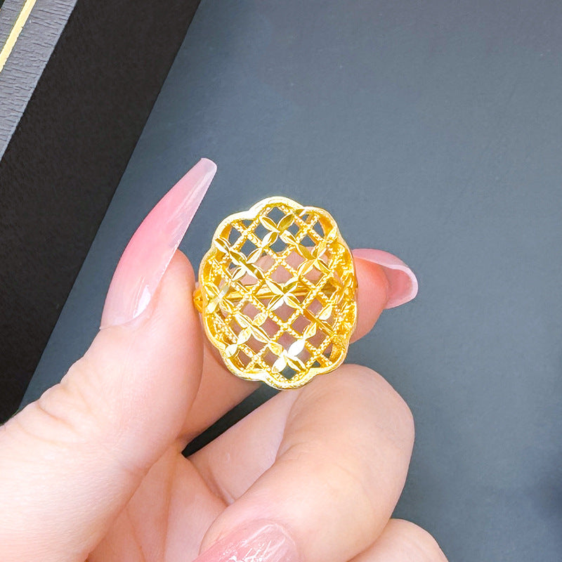 Women's Advanced Design Exaggerated Opening Real Bronze Rings