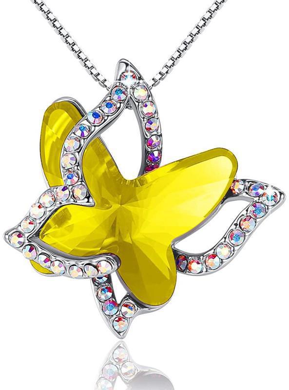 Women's Alloy Birthday Stone Crystal Animal Butterfly Necklaces