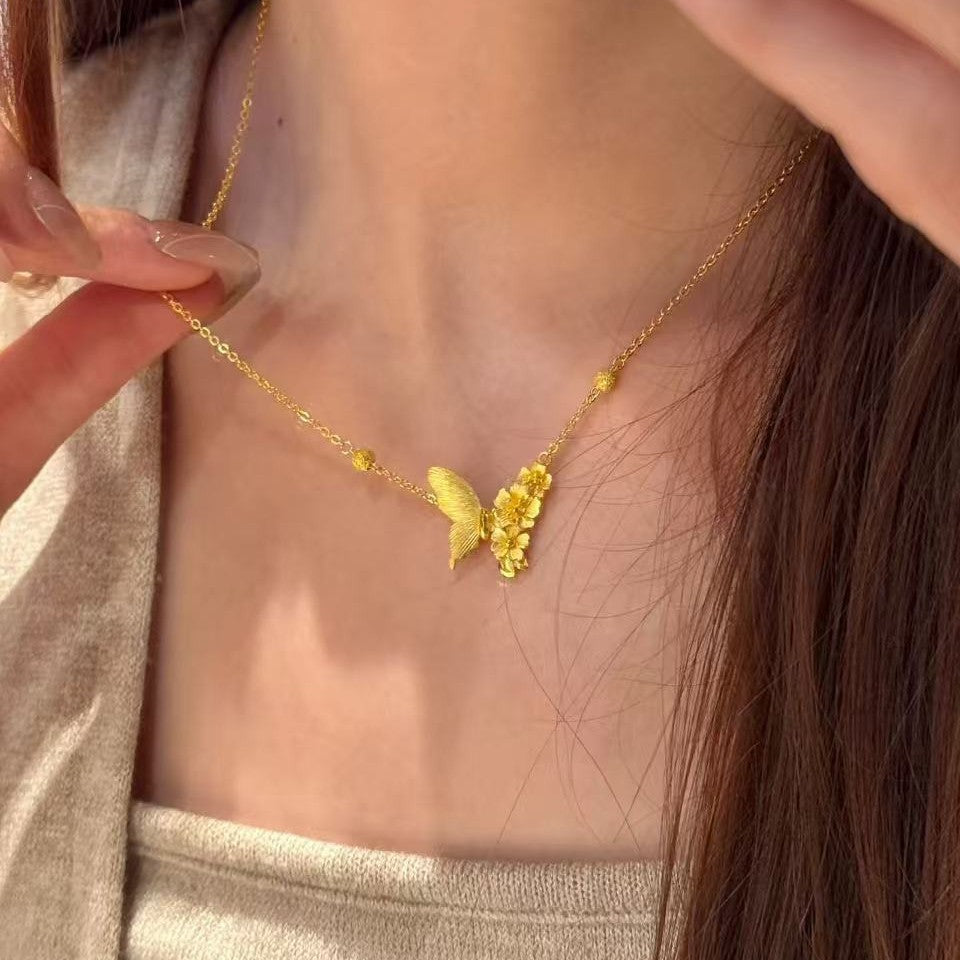 Women's Flower For Light Luxury Minority Design Vintage Sweater Chain Everyday Necklace