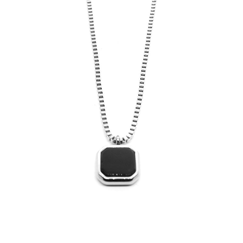 Women's Pattern Lapis Lazuli Titanium Steel Ornament Necklaces