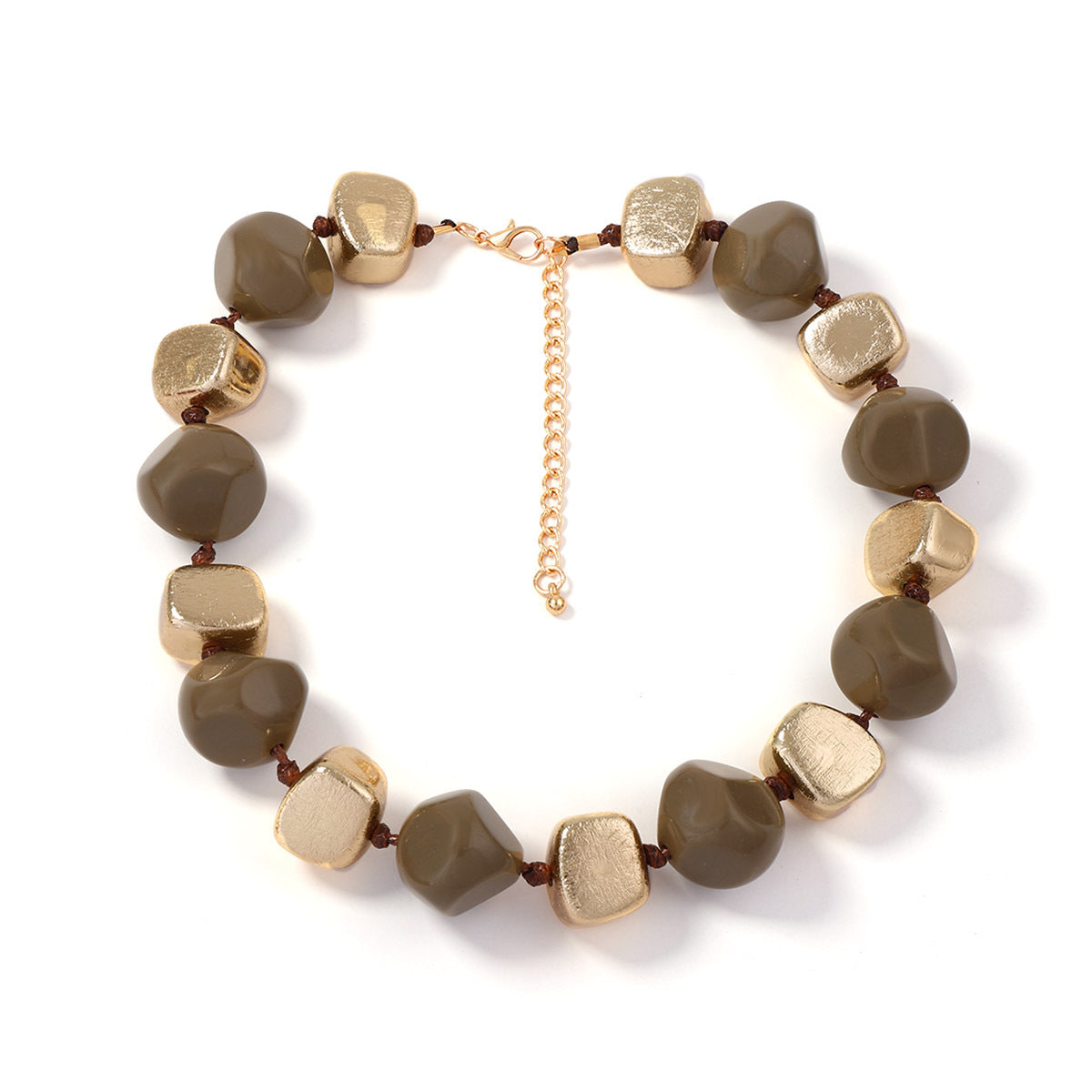 Women's Fashion Exaggerated Beaded Resin Geometric Handmade Necklace
