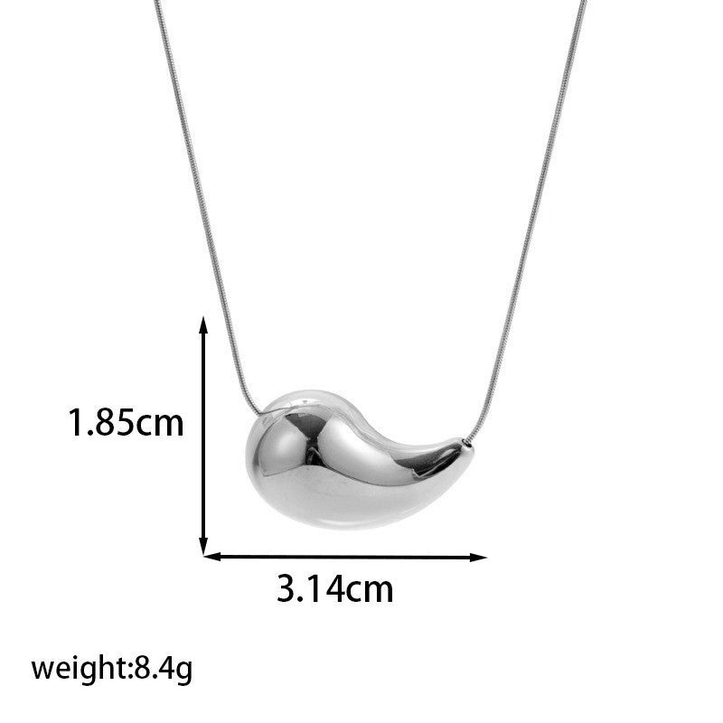 Women's High-grade Water Drop Gold Ear-ring Clip Titanium Rings