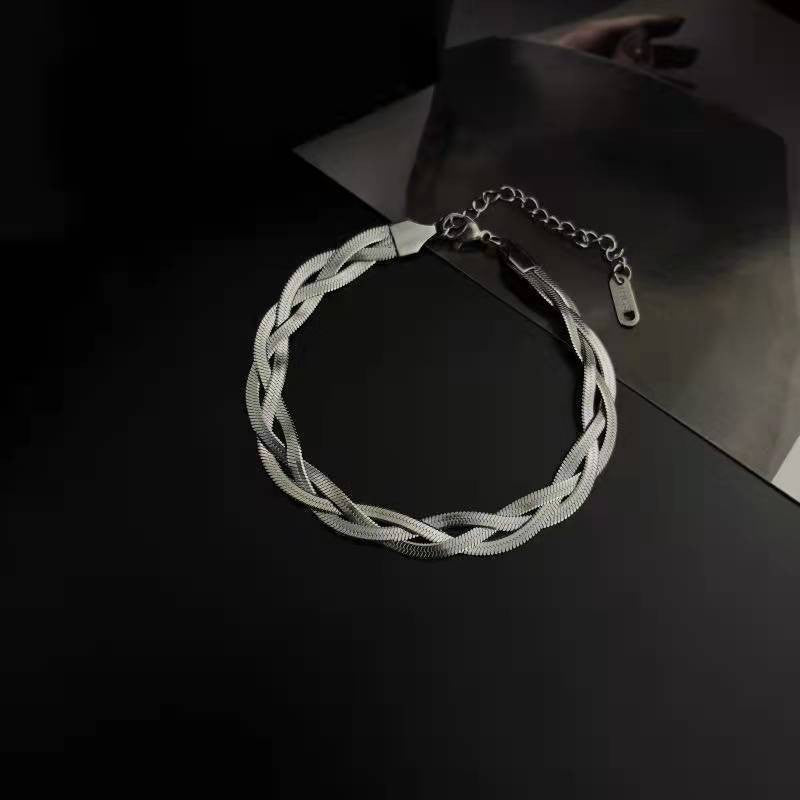 Steel Blade Chain Winding Minimalist Design Clavicle Advanced Necklaces