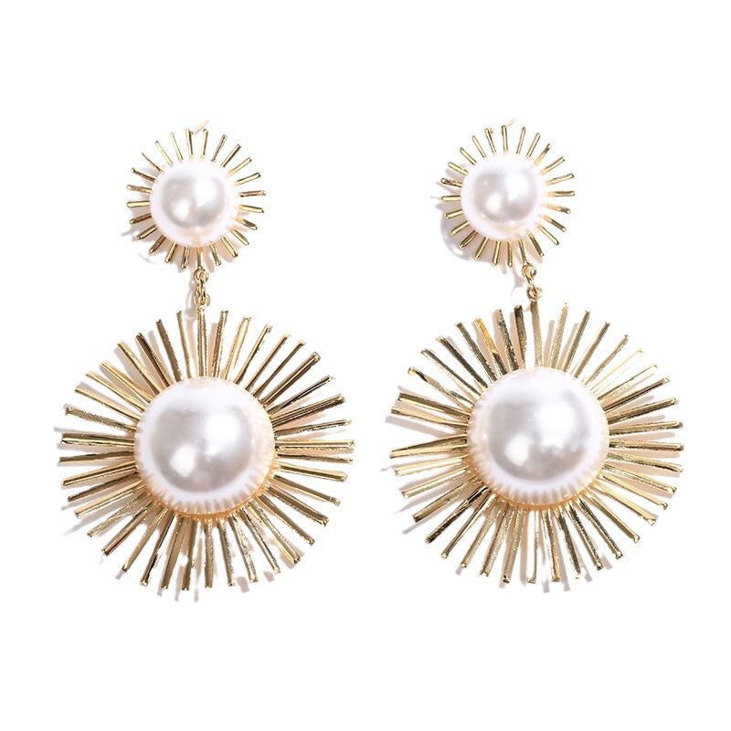 Exaggerated Fireworks Irregular Personality Creative Circle Stud Earrings