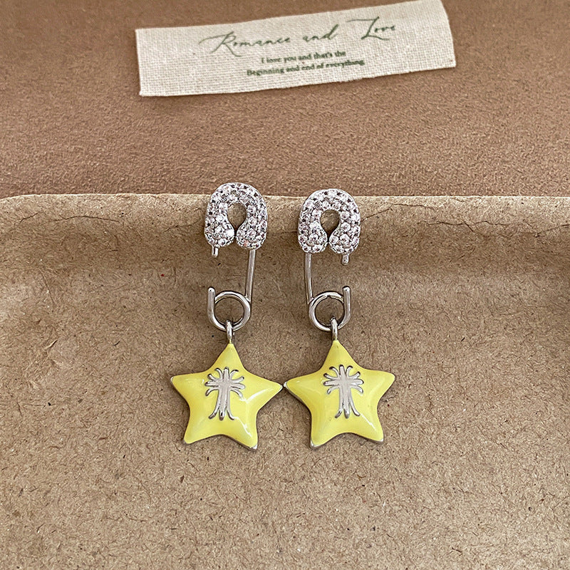 Note Sier Needle Acrylic Stars Summer Earrings