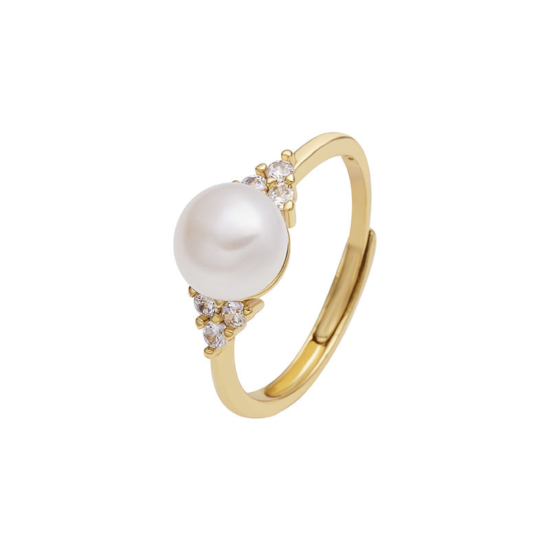 Live Broadcast Freshwater Pearl Lady Simple Ring