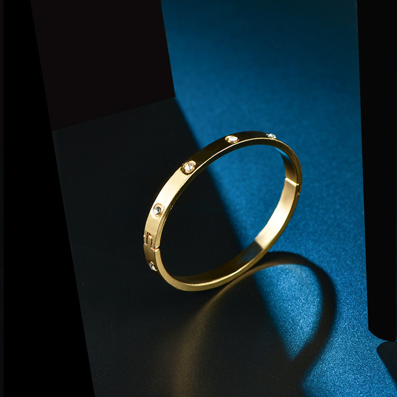 Sensitive Surface Light Luxury Minus Sign Full Diamond Bracelets