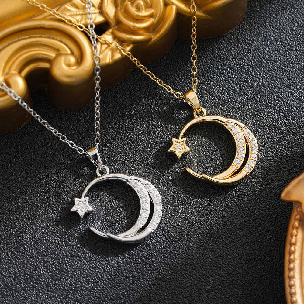 Women's Star Moon Zircon High-grade Clavicle Chain Necklace