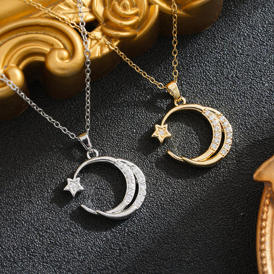 Women's Star Moon Zircon High-grade Clavicle Chain Necklace