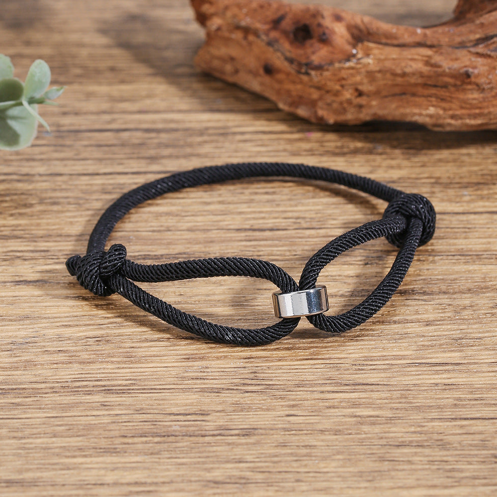 Men's Milan Rope Sliding Adjustable Braided Winding Chain Stainless Bracelets