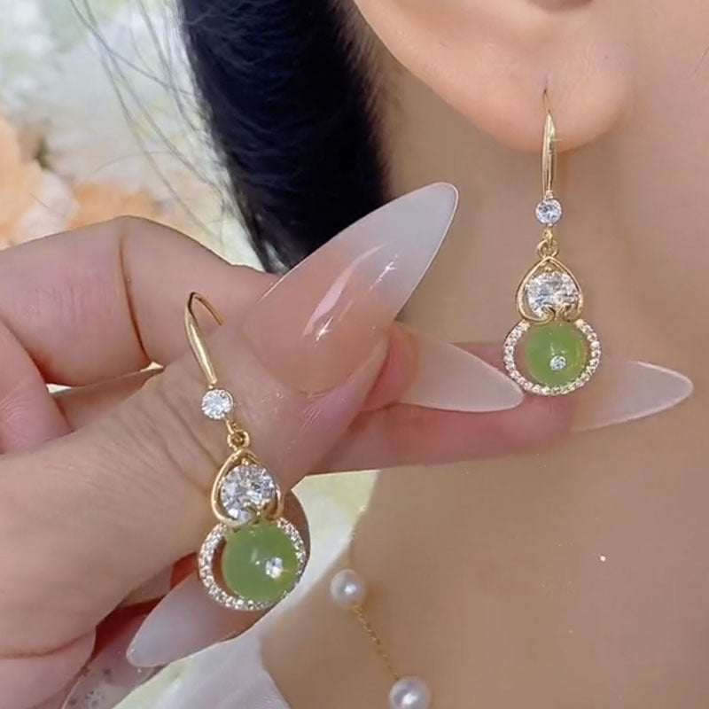 Women's Natural Jade High-grade Light Luxury Fashionable Earrings