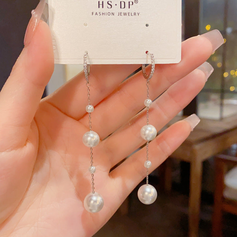 Women's Entry Lux Gentle Pearl Tassel Clip Simplicity Rings