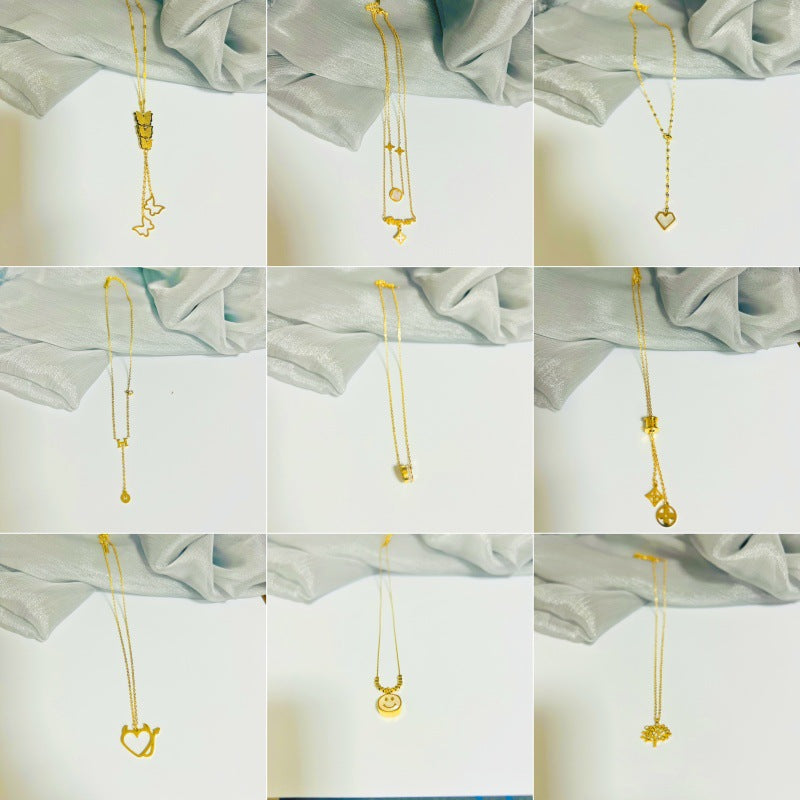 Full Body Titanium Steel Elegant Collection Gold Necklaces