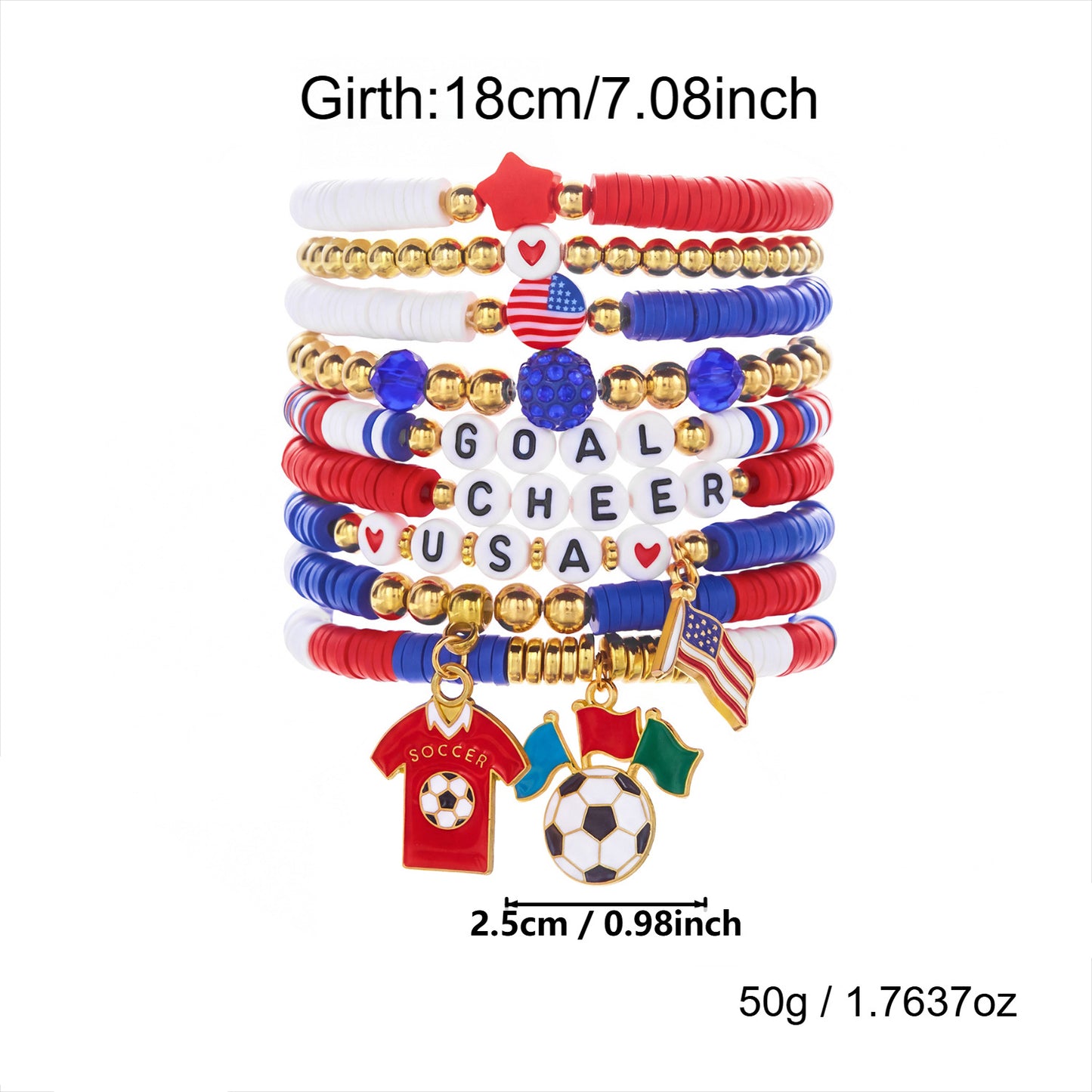 Style Theme Argentina Brazil Germany Football Game Bracelet