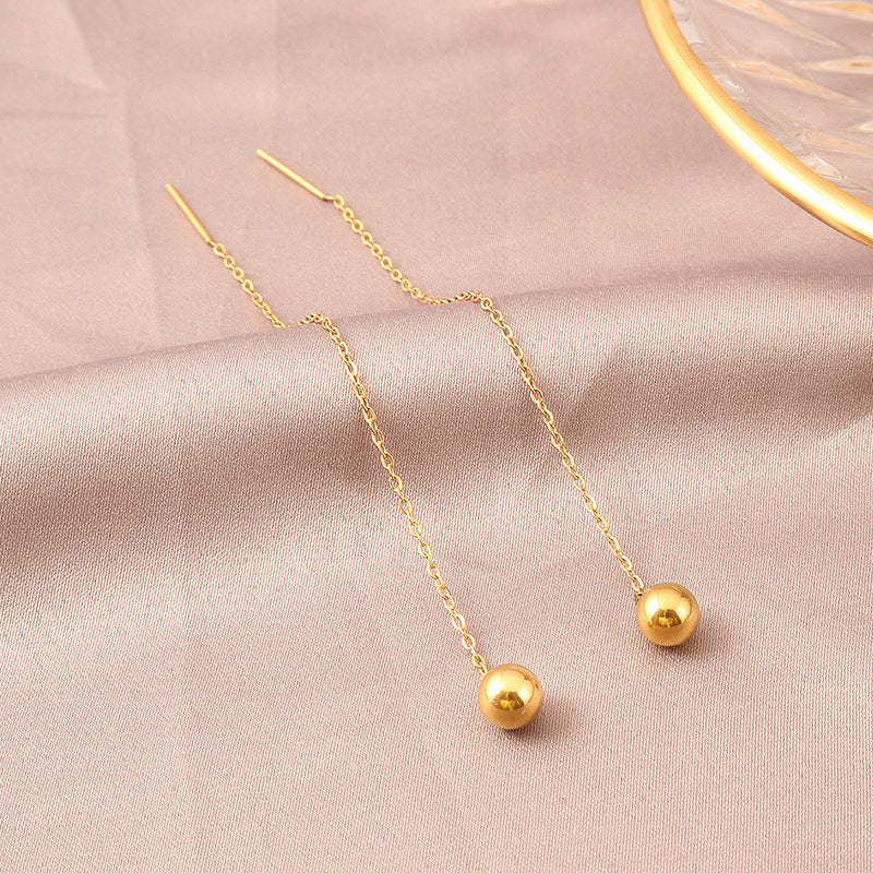 Beads Beanie Female Simple Temperament Eardrops Ear Line