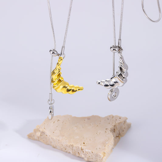 Women's Style Niche Trend Sweater Chain Light Luxury Croissant Necklace
