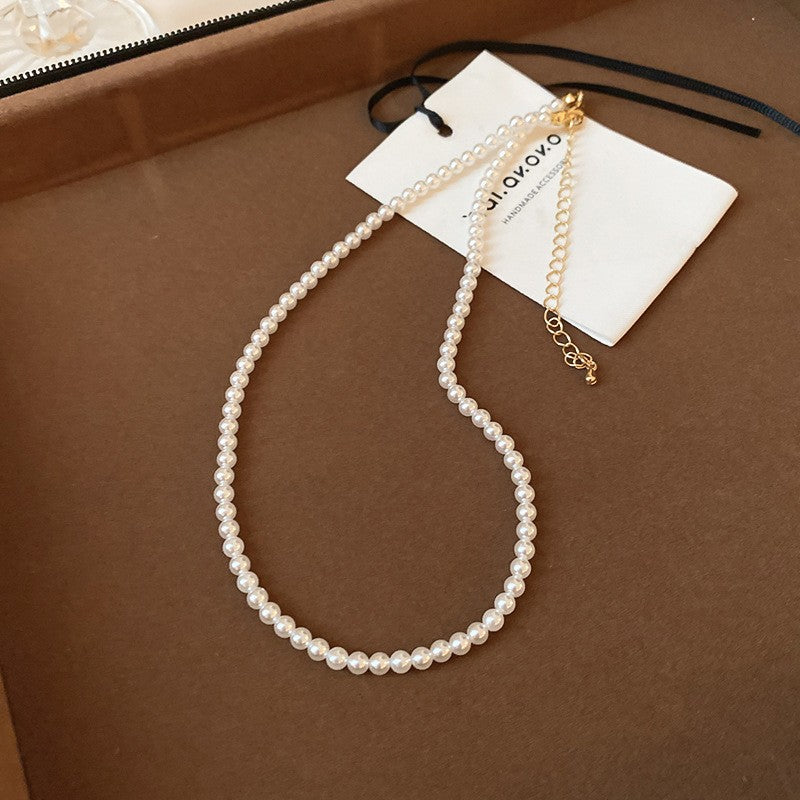 French Laziness Pearl Female Niche High Necklaces