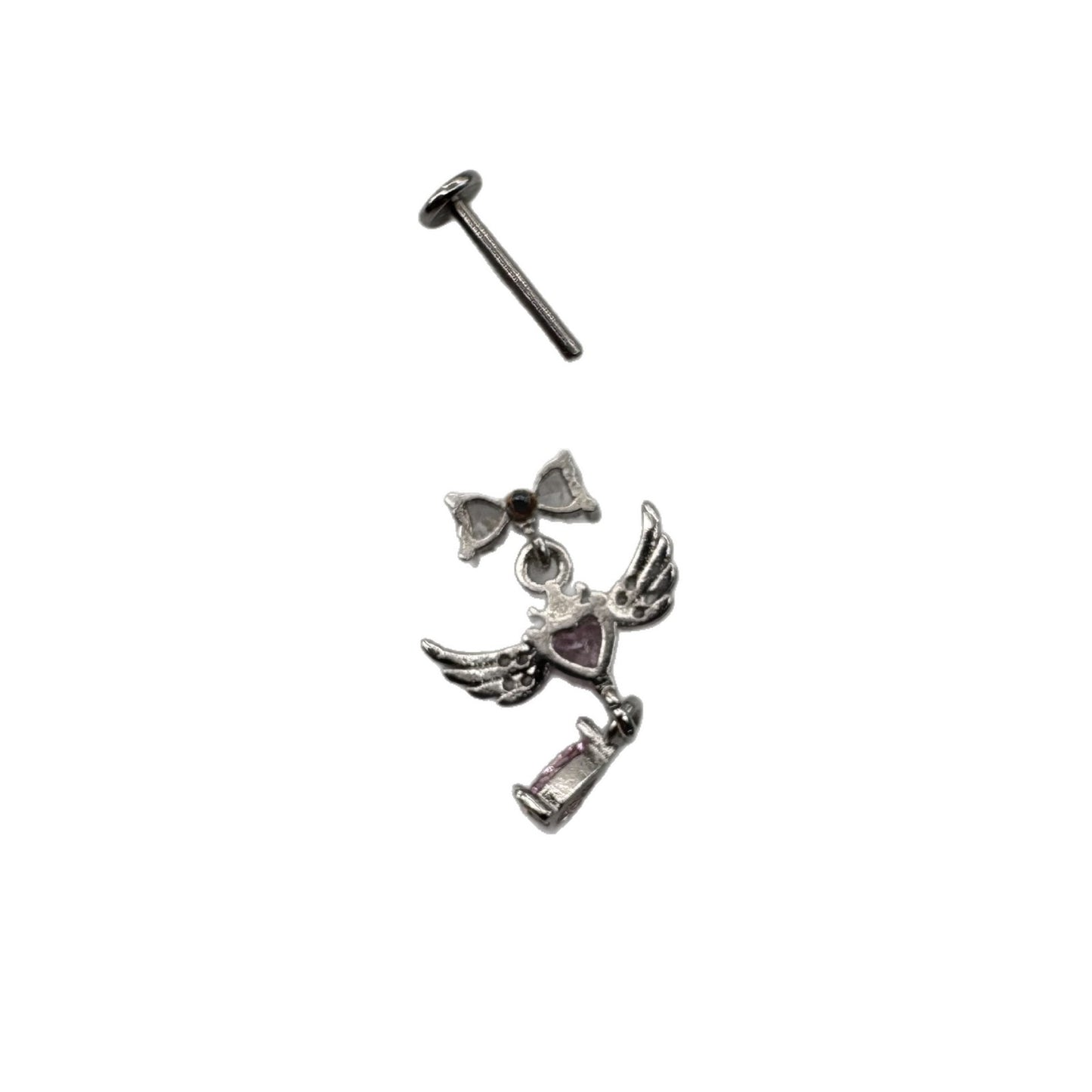 Flash Inner Teeth Titanium Steel Ear Bone Stud Earrings