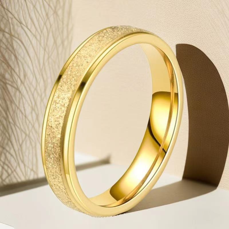 Stainless Steel Female Simple Cool Little Finger Titanium Frosted Ring