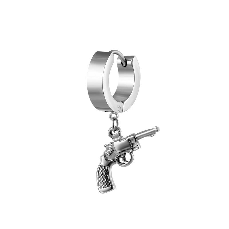 Men's Titanium Steel Punk Hip Hop Clip Nail Stainless Ear Buckle