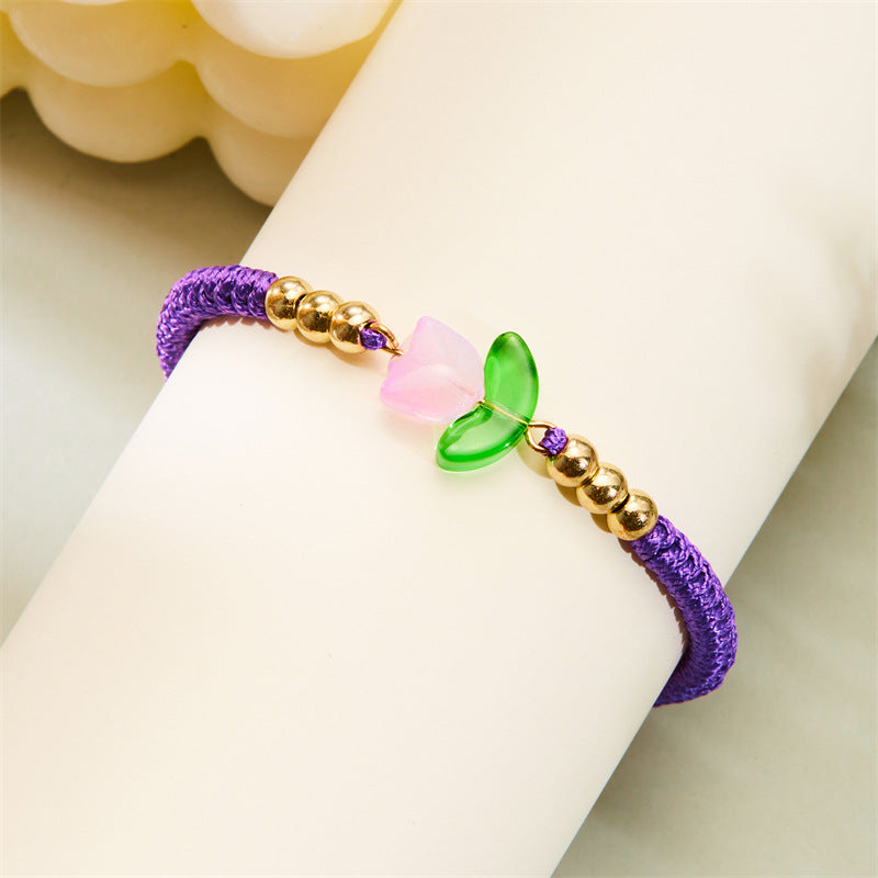 Korean Style Tulip Atmosphere Versatile Niche Design Bracelets