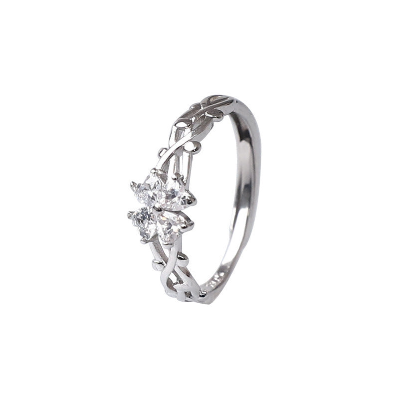 Women's Sterling Sier Fashion Personal Korean Style Design Cold Ring