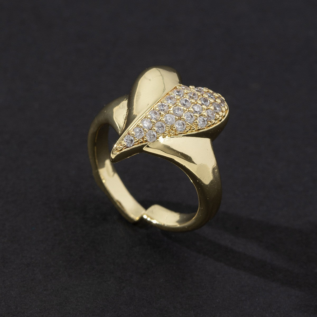 Cute Open Fashion Zircon Female Simple Ring