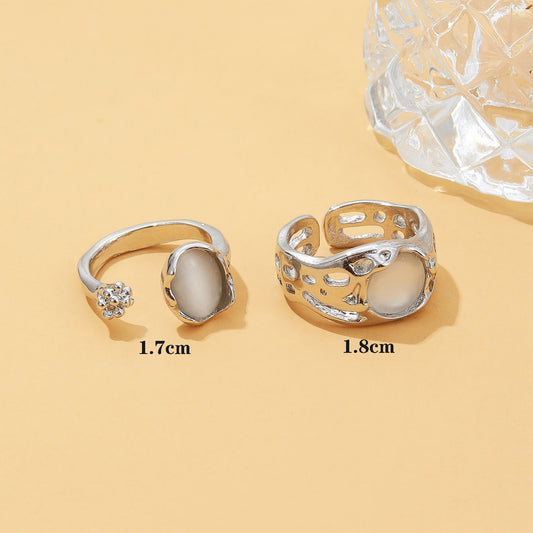 Moonlight Creative Adjustable Design Index Finger Stone Retro Rings