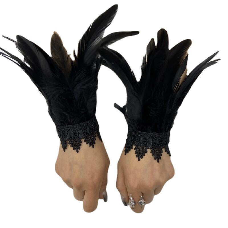 Feather Halloween Performance Ball Lace Wristband Bracelets