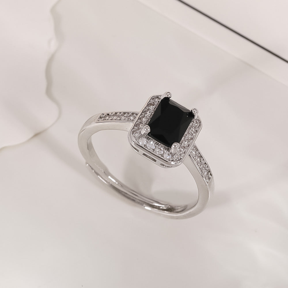 Women's Open-end Zircon Fashionable Classy Simple Cold Feeling Goddess Rings