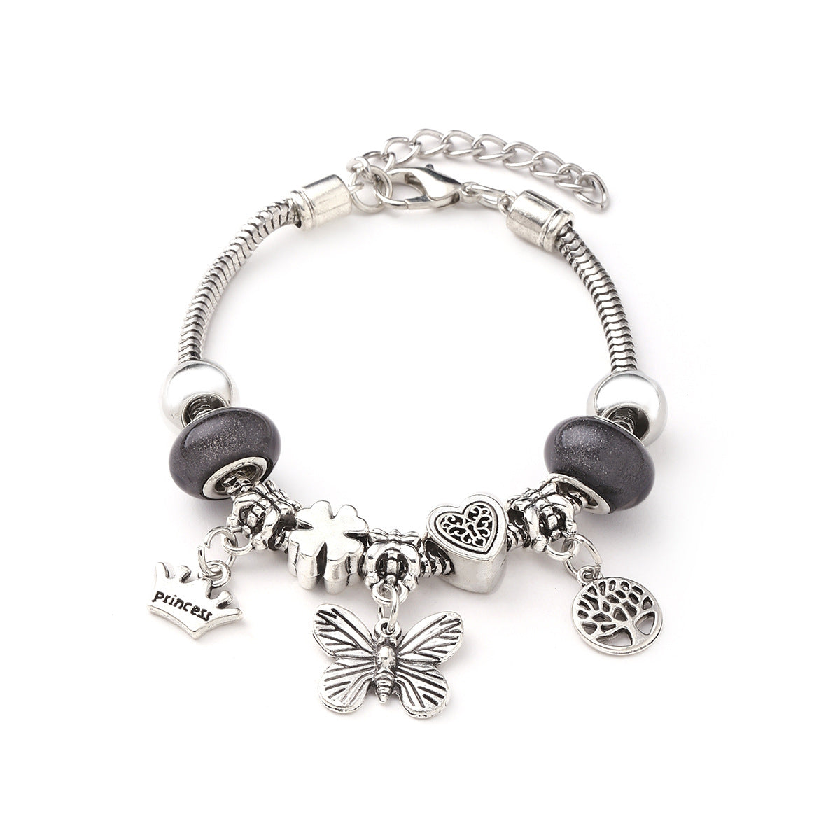 Glass Bead Small Elephant Lucky Tree Retro Transparent Bracelet