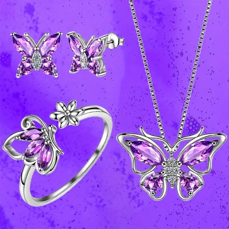 Elegant Ear Twin Animal Clavicle Chain Jewelry Set