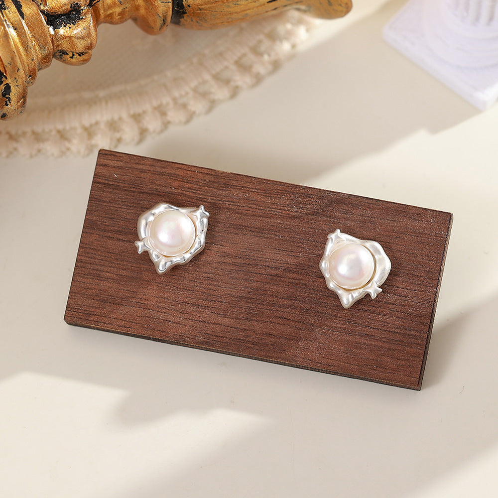 Freshwater Pearl Ear Fashionable Elegant High-grade Earrings
