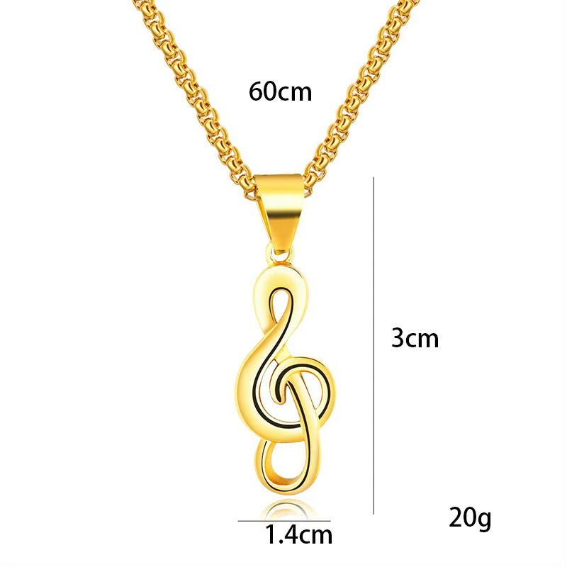 Men's Steel Music Symbol Couple Minimalist Creative Necklaces