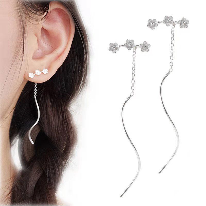 Women's Sterling Sier Egg Yolk Flower Trendy Summer Ear Line