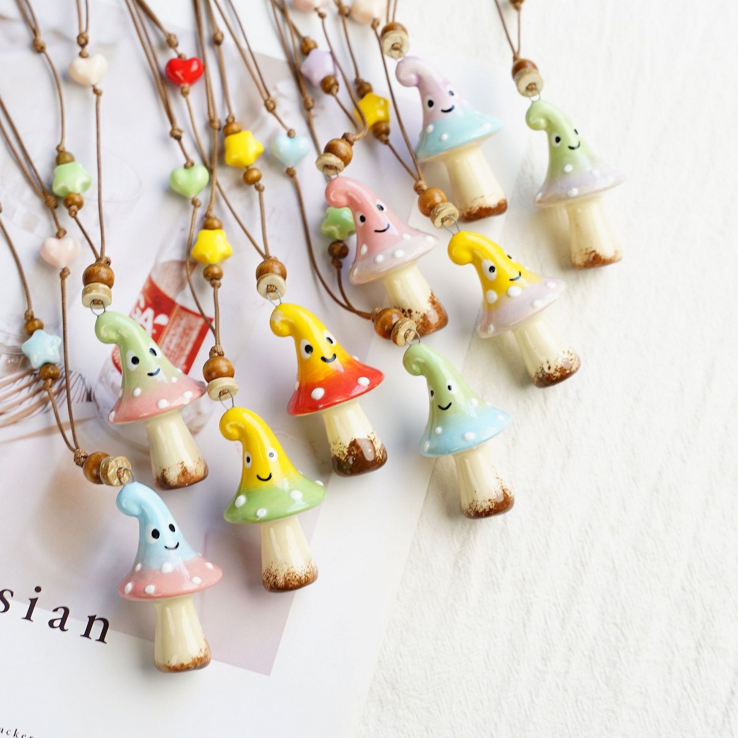 Style Personalized Trendy Ceramic Geometric Colorful Fish Long High-grade Necklace