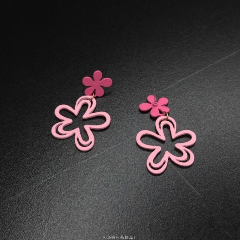 Pretty Pink Butterfly Dream Vintage Purple Stud Earrings