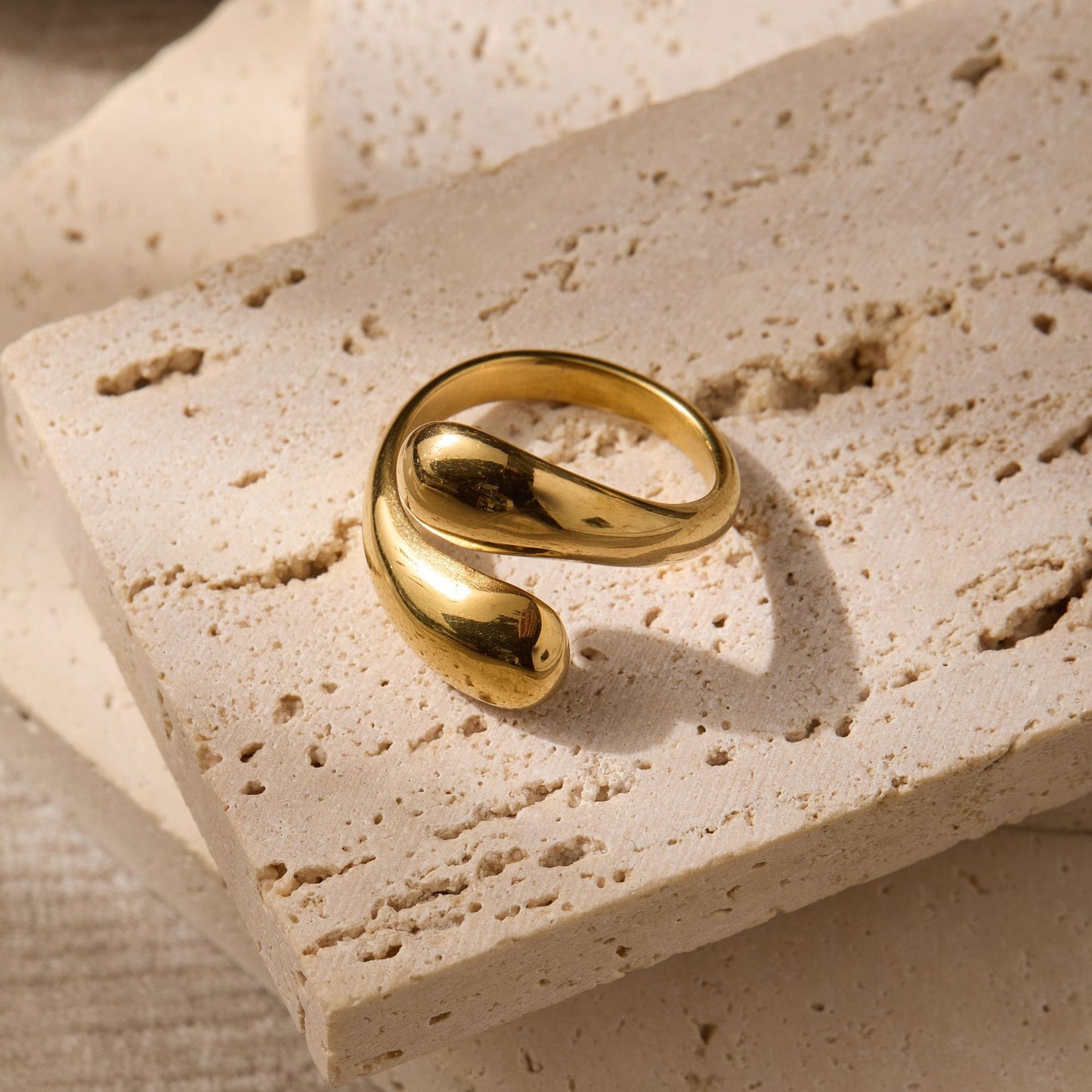 Steel Female Fashion Minority Water Drop Stainless Rings