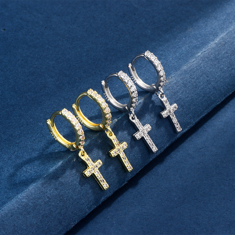 Sense Delicate Diamond Cross Clip Niche High-grade Light Rings