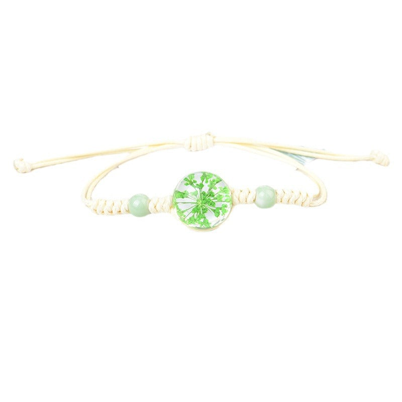 Style Real Flower Starry Lace Ceramic Beads Gift Bracelet