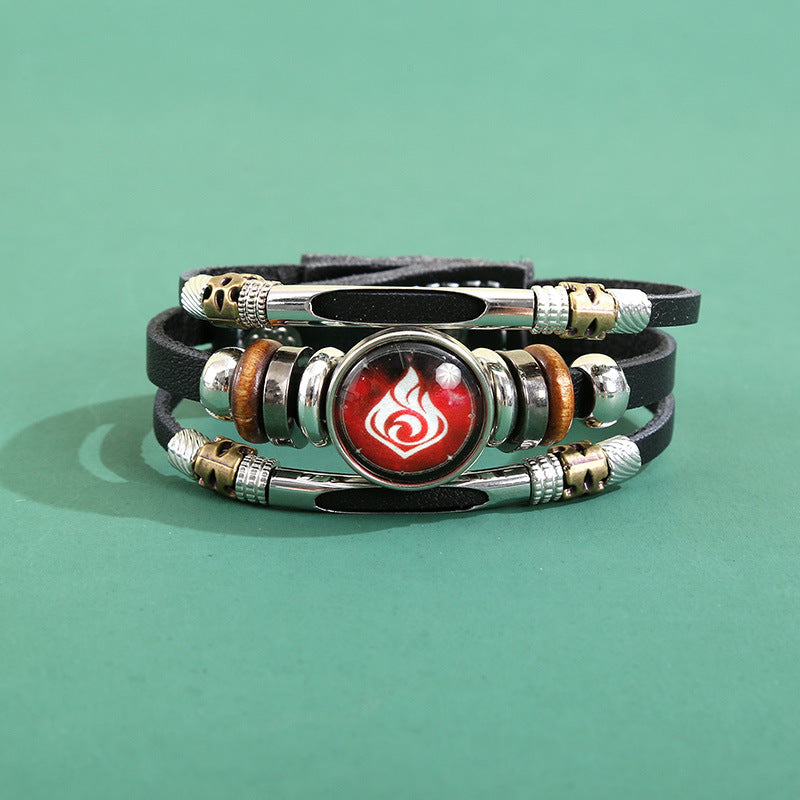 Men's Korean Element Luminous Fashion Alloy Snap Button Bracelet