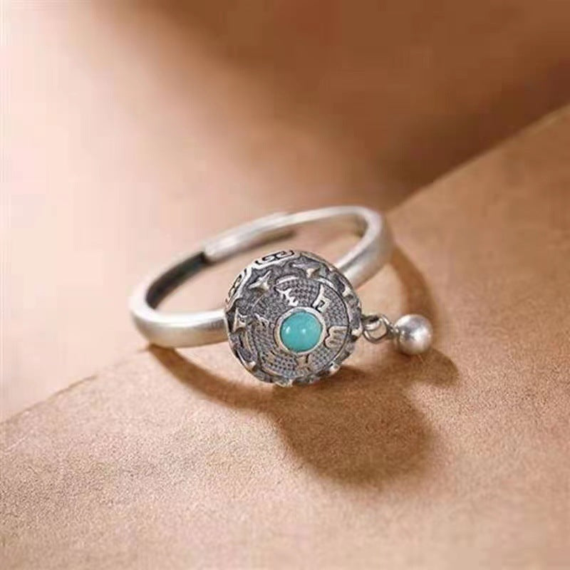 Creative Chinese Style Distressed Rotatable Retro Ring