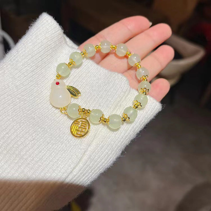 Female Aquamarine Gray Moonlight Natural Crystal Bracelet