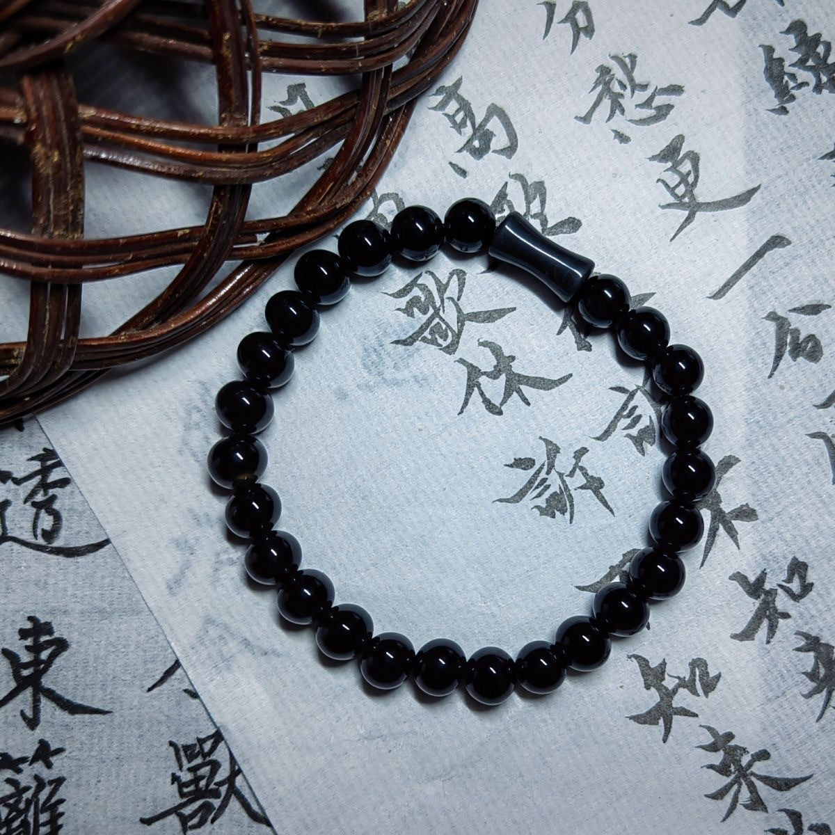 Women's & Men's Chinese Style Black Bamboo Double Layer Niche Personality Design Sense Bracelet